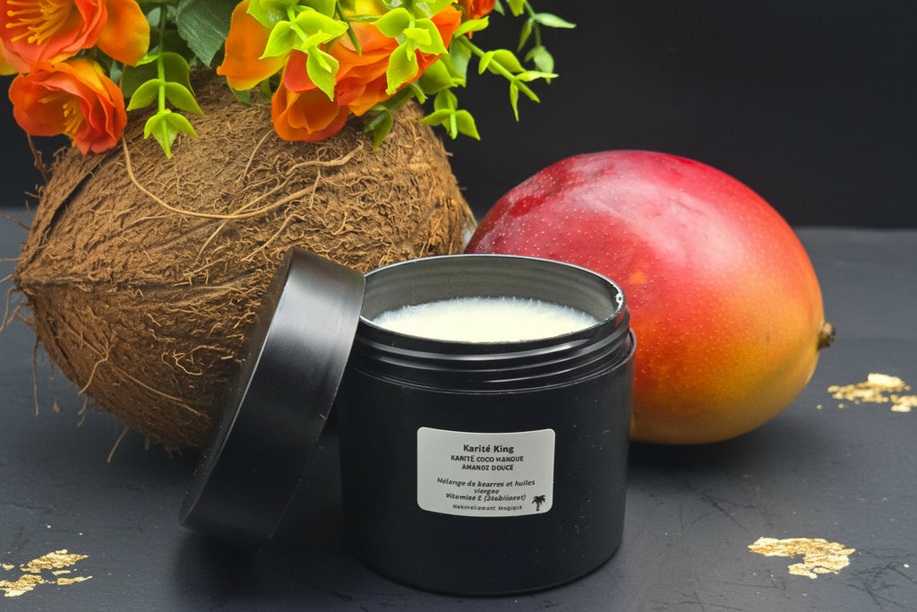 Beurre de karité coco mangue et amande douce - Démêlant naturel adoucissant