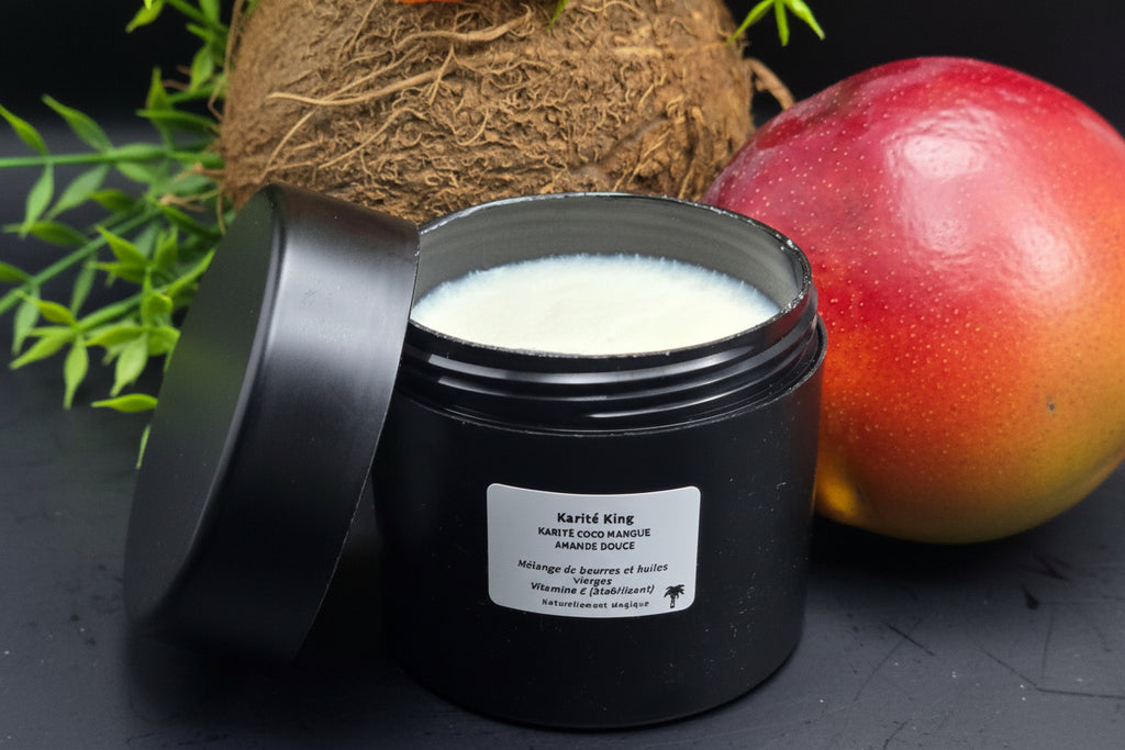 Beurre karité mangue coco amande douce - Masque capillaire naturel