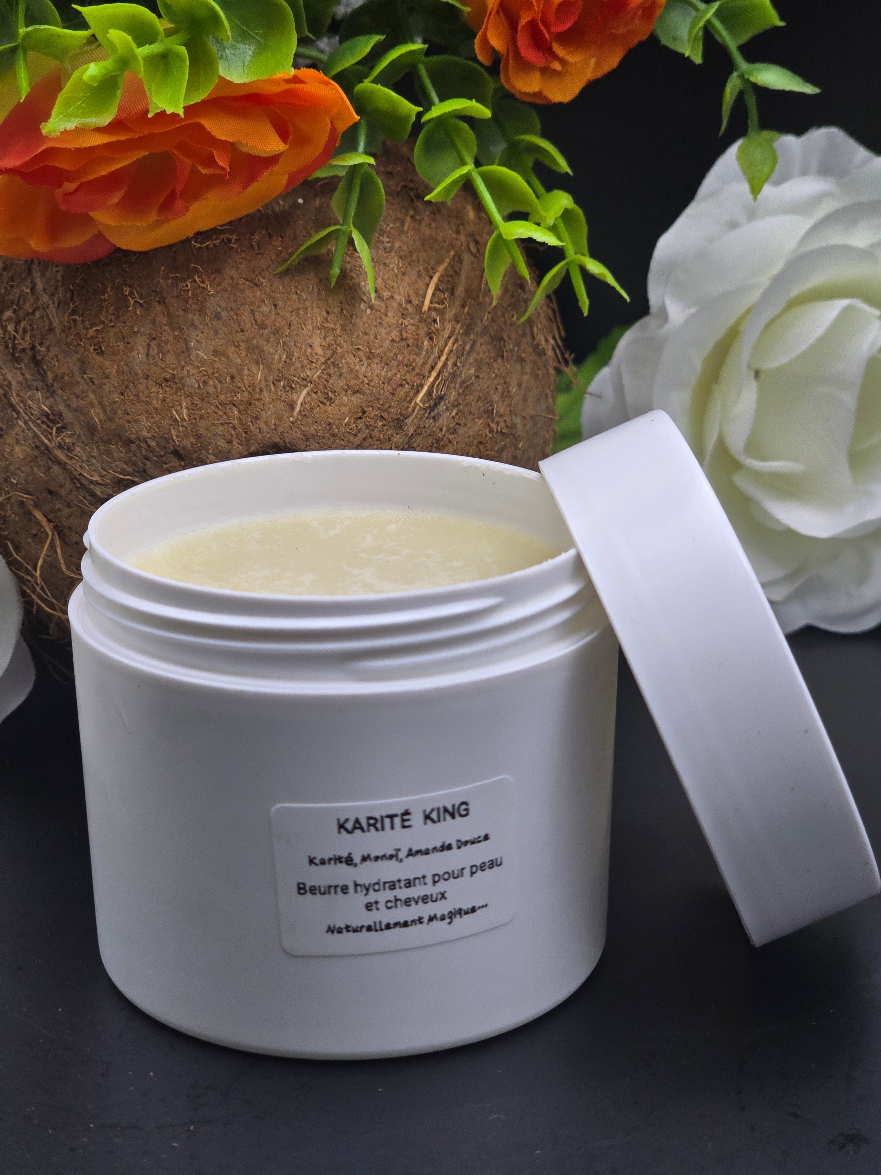 Pot de beurre de karité monoï amande douce Karité King - Texture fondante